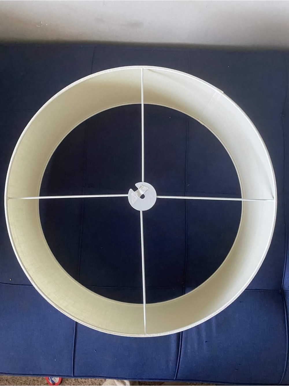White Drum Lamp Shade Large Fabric Shade Modern Contemporary 14” x 9”